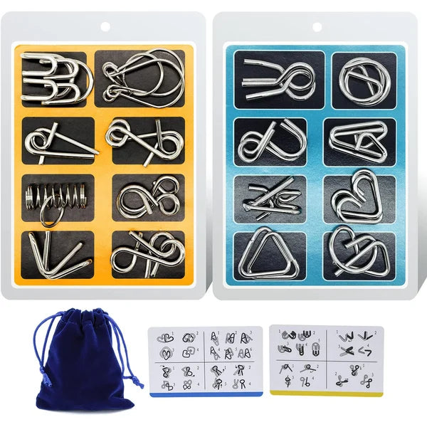 đ§ đ Metall-Puzzleringe (8 Teile) Blue Edition Gehirntrainingđđ