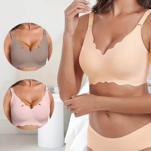 Nahtloser Push-up-BH mit tiefem V-Ausschnitt und ohne Bügel