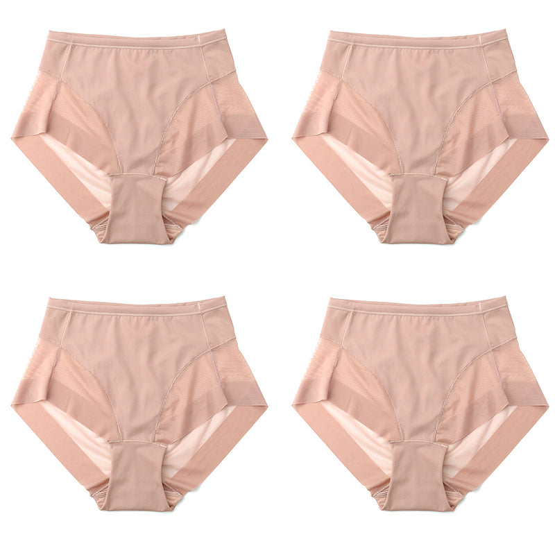 🌸Zeitlich begrenzt 50% RABATT🌸Hoch taillierte, nahtlose Formhöschen aus Ice Silk (4 Stück)
