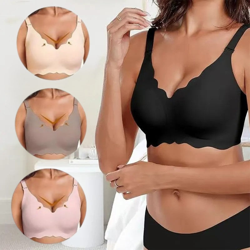 Nahtloser Push-up-BH mit tiefem V-Ausschnitt und ohne Bügel