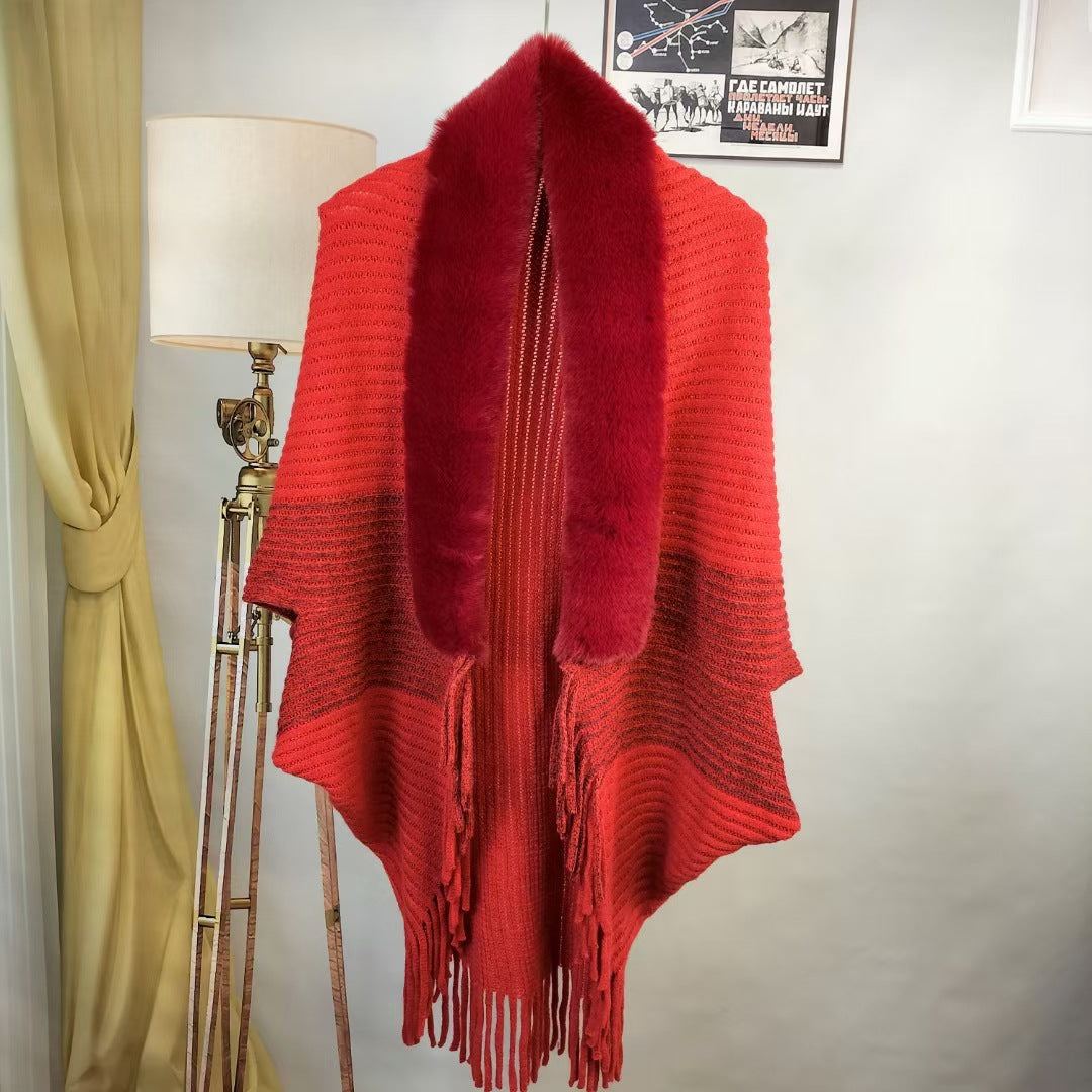 🎉Mode Pelzkragen Schal Mantel