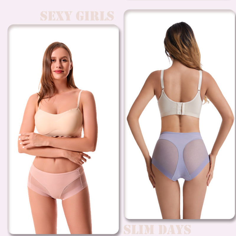 🌸Zeitlich begrenzt 50% RABATT🌸Hoch taillierte, nahtlose Formhöschen aus Ice Silk (4 Stück)