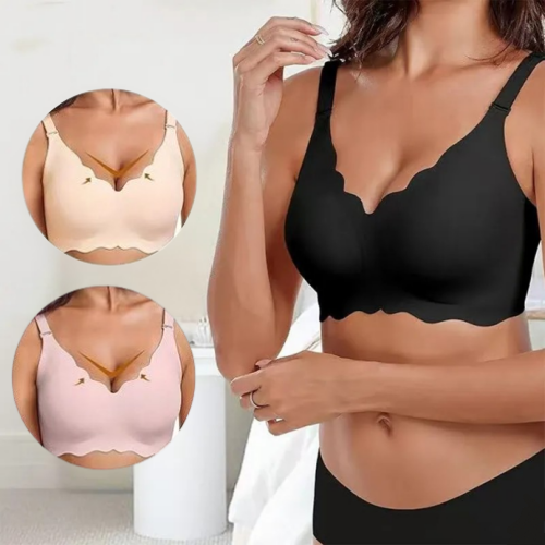 Nahtloser Push-up-BH mit tiefem V-Ausschnitt und ohne Bügel