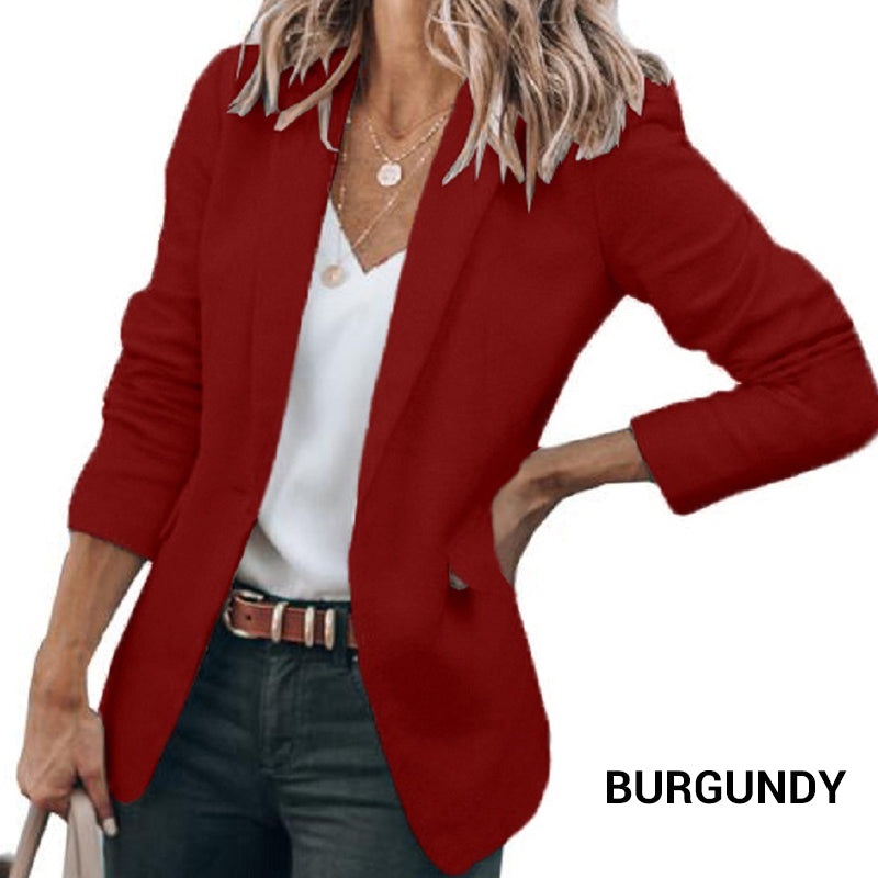 Elegantes, weiches, unifarbenes Reversknopfsakko