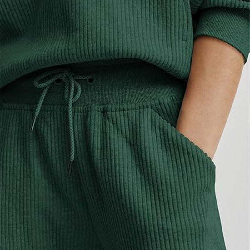 🌟Damen 2-teilige Sweatshirts SetLangarm Half Zip Pullover Sweatshirt