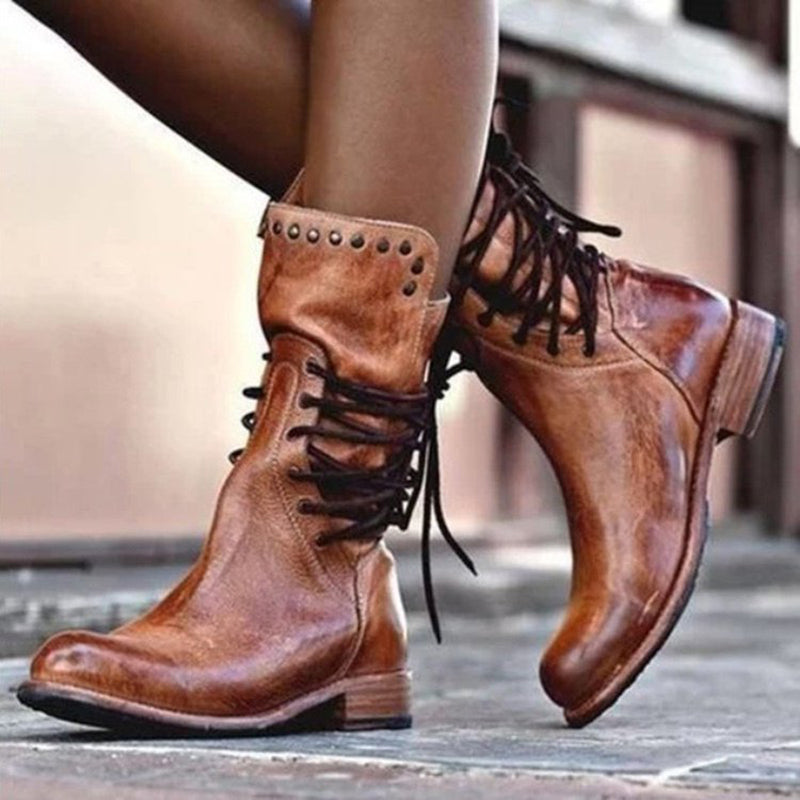 🔥2025 Neueste 🔥 Vintage Damenstiefel mit seitlicher Schnürung