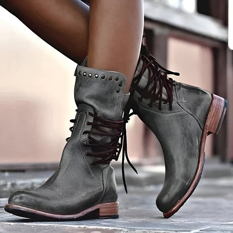 🔥2025 Neueste 🔥 Vintage Damenstiefel mit seitlicher Schnürung
