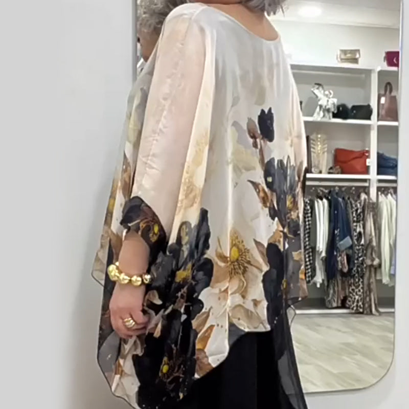 💖Damen-Casual-Oberteil mit Rundhalsausschnitt und Print