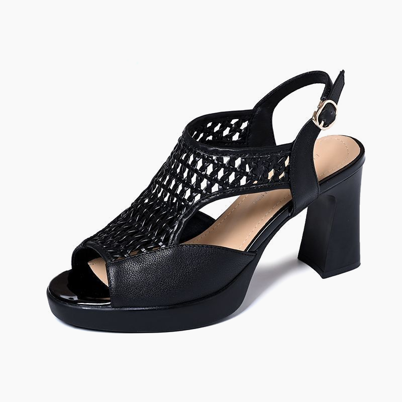 Weiche, bequeme Peeptoe-Sandaletten für Damen