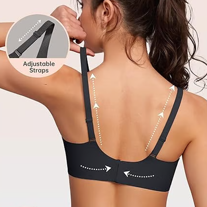 Nahtloser Push-up-BH mit tiefem V-Ausschnitt und ohne Bügel