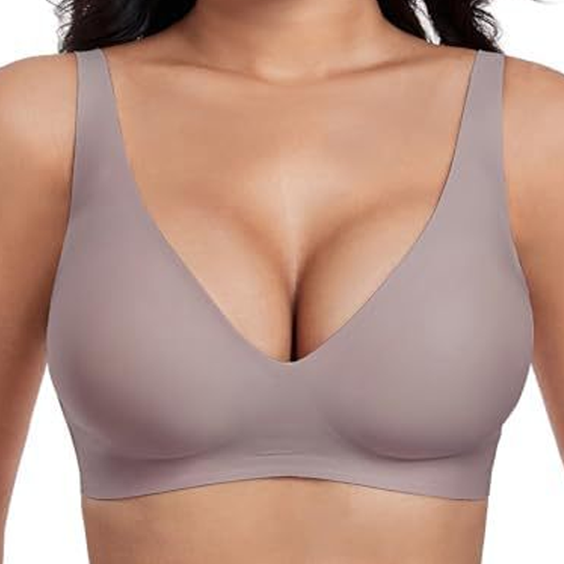 Nahtloser Push-up-BH mit tiefem V-Ausschnitt und ohne Bügel