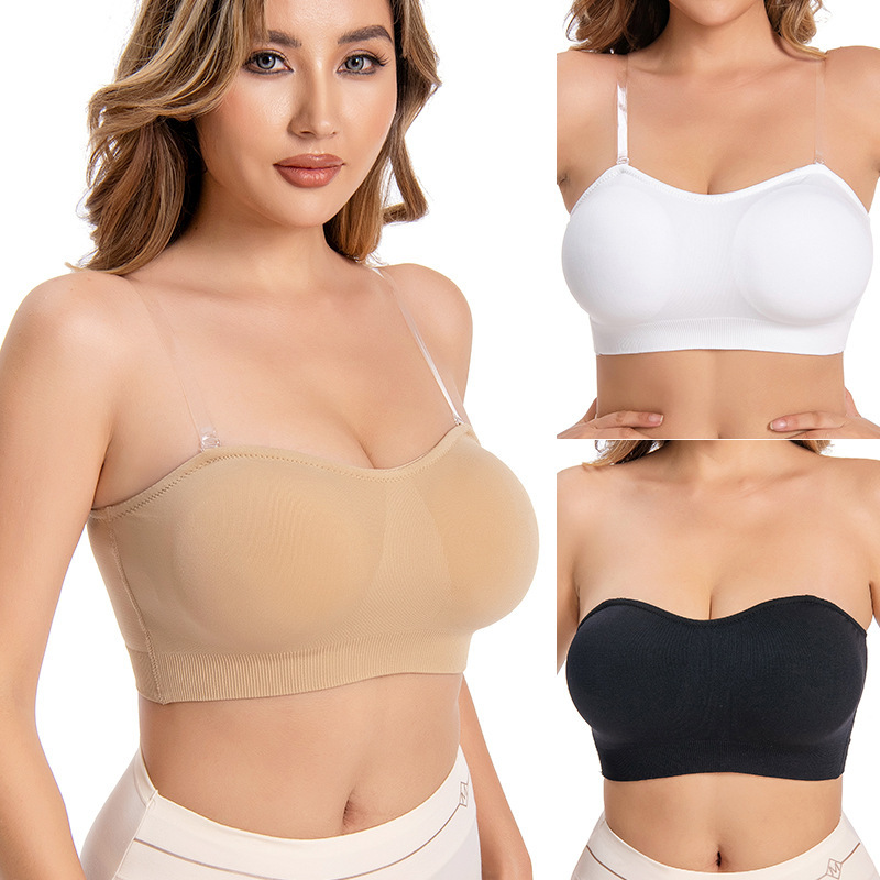 Damen Bandeau-BH ohne Bügel mit abnehmbaren Trägern
