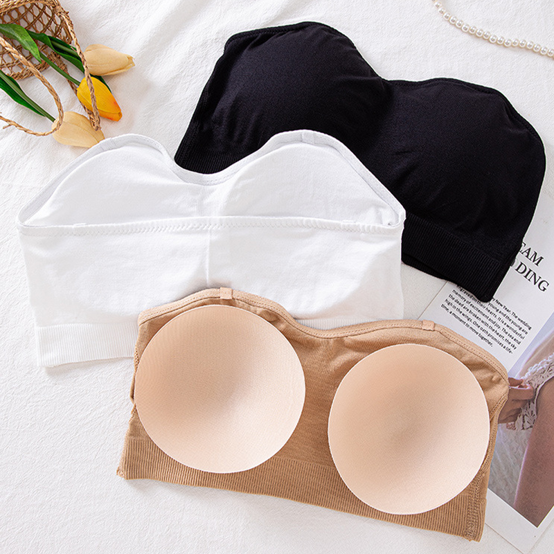 Damen Bandeau-BH ohne Bügel mit abnehmbaren Trägern