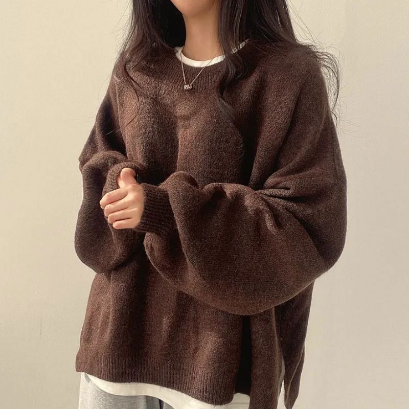 Damen lässiger, gemütlicher und warmer Pullover in großen Größen