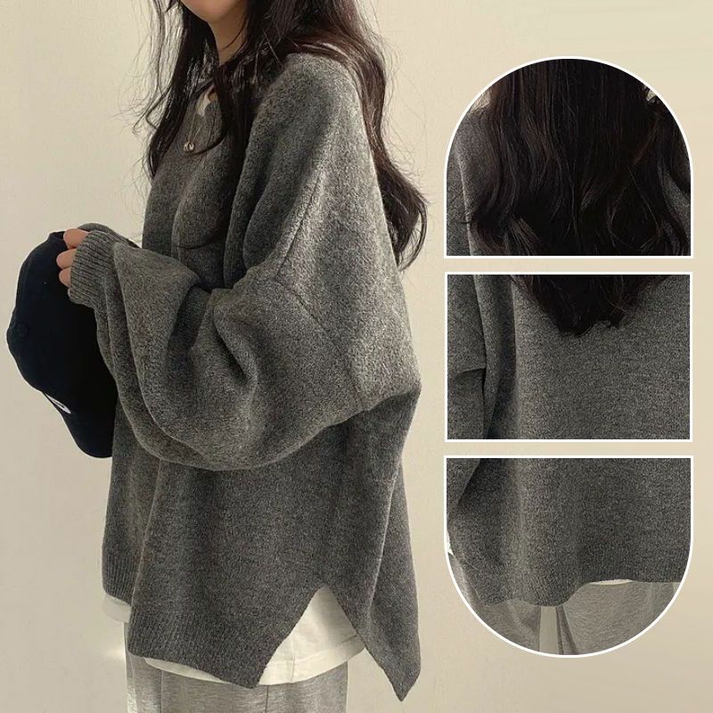 Damen lässiger, gemütlicher und warmer Pullover in großen Größen