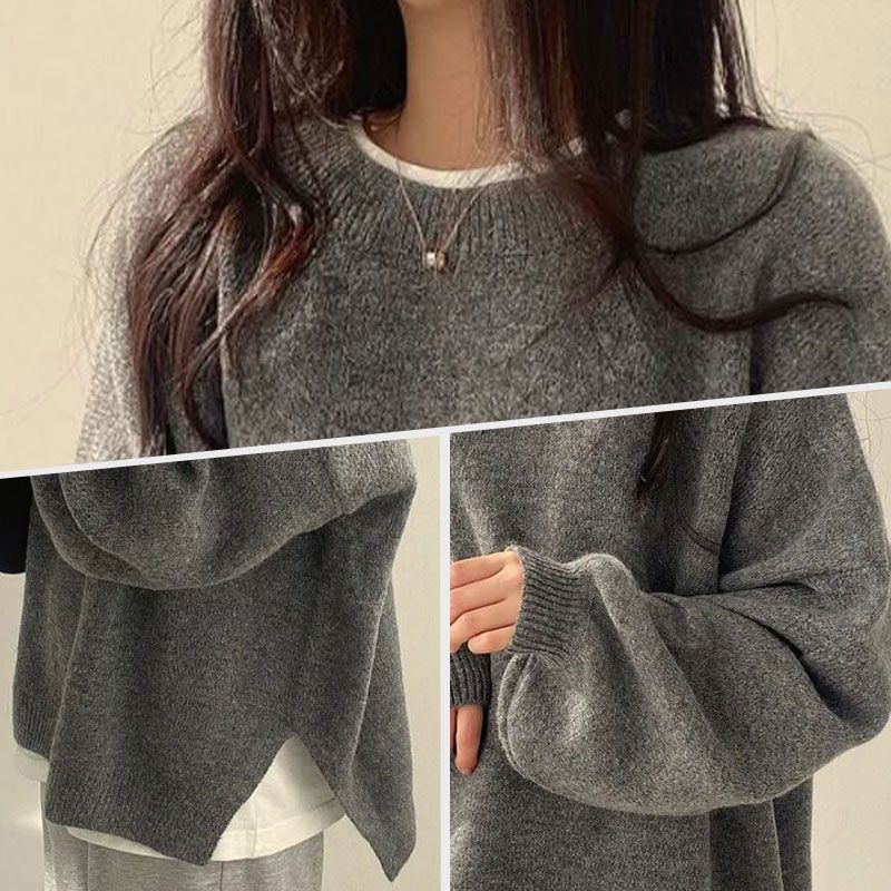 Damen lässiger, gemütlicher und warmer Pullover in großen Größen