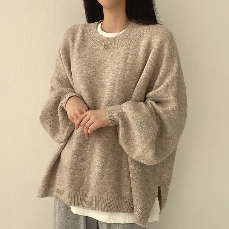 Damen lässiger, gemütlicher und warmer Pullover in großen Größen