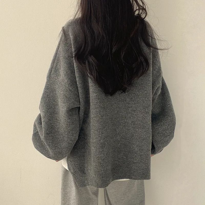 Damen lässiger, gemütlicher und warmer Pullover in großen Größen