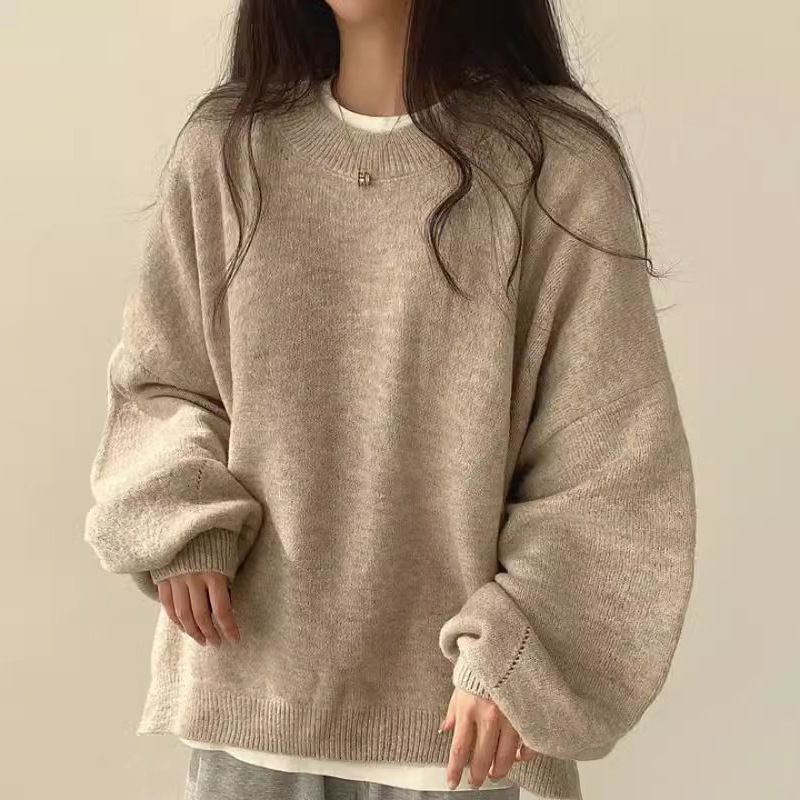 Damen lässiger, gemütlicher und warmer Pullover in großen Größen