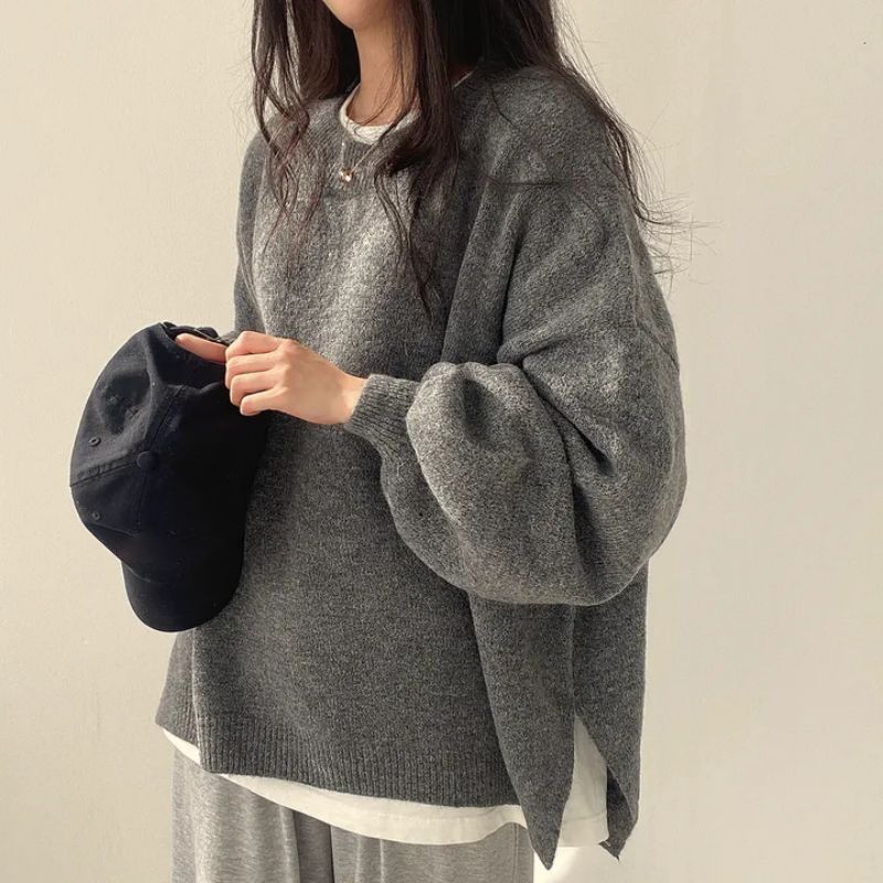 Damen lässiger, gemütlicher und warmer Pullover in großen Größen