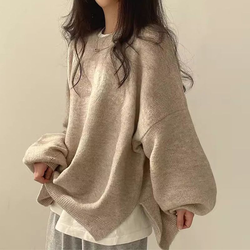 Damen lässiger, gemütlicher und warmer Pullover in großen Größen