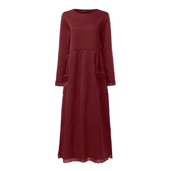 🔥Ferienangebot 58 % Rabatt🔥Lockeres Maxikleid aus Spitze in Übergröße Nein