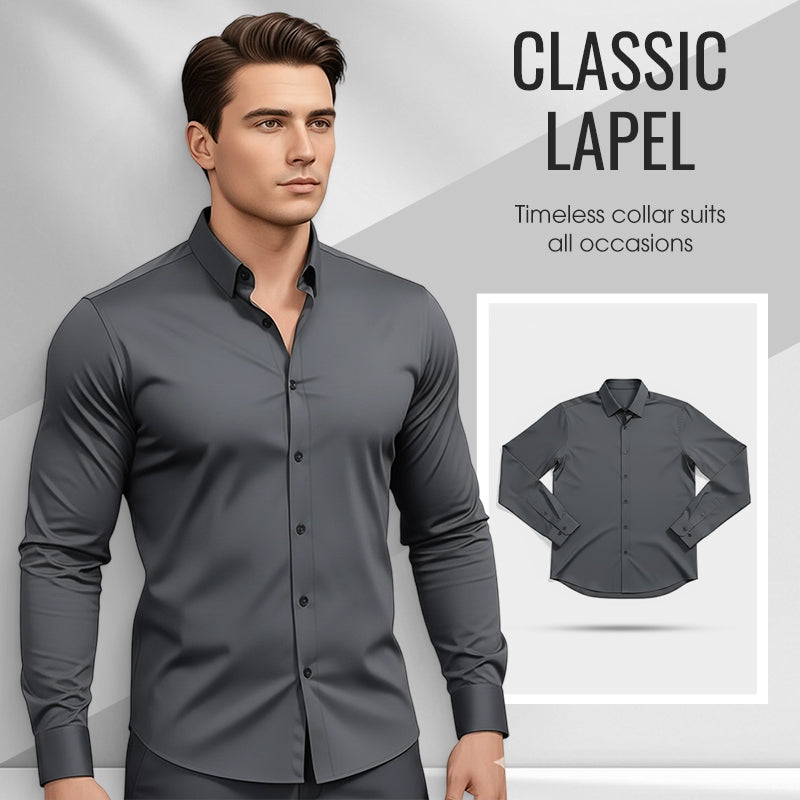 đ„LAST DAY SALE 50% OFFđ„Men's Solid Color Lapel Long Sleeve Button-Down Shirts