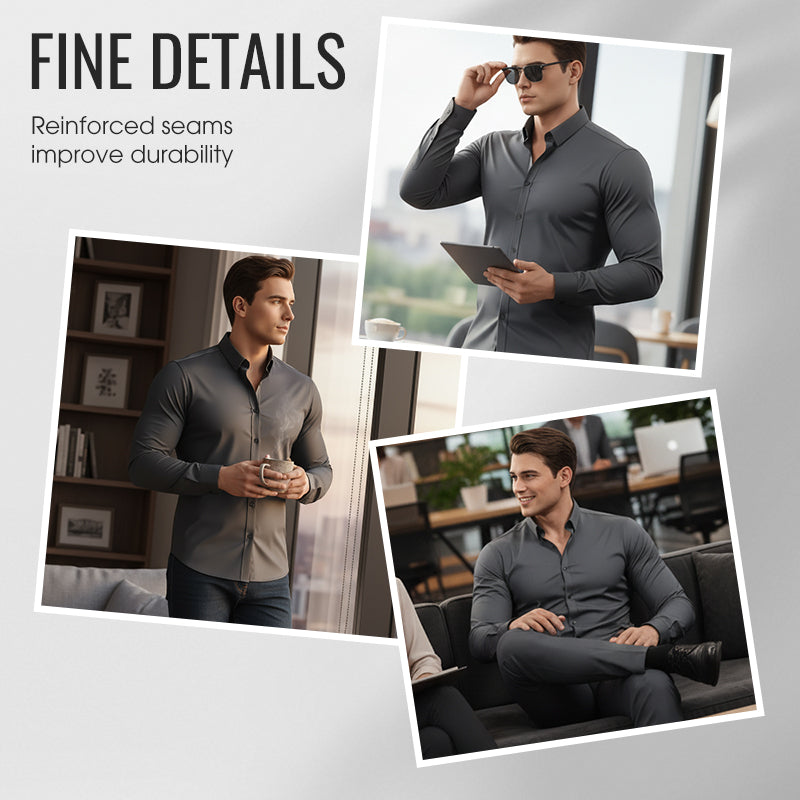 đ„LAST DAY SALE 50% OFFđ„Men's Solid Color Lapel Long Sleeve Button-Down Shirts