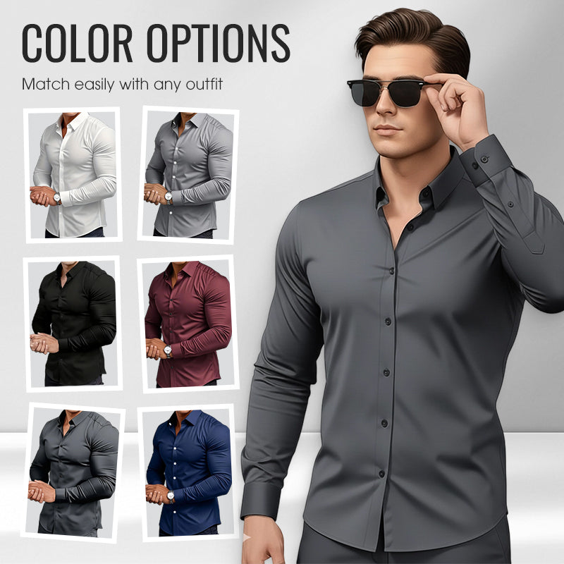 đ„LAST DAY SALE 50% OFFđ„Men's Solid Color Lapel Long Sleeve Button-Down Shirts