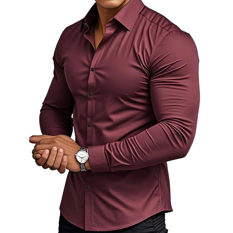đ„LAST DAY SALE 50% OFFđ„Men's Solid Color Lapel Long Sleeve Button-Down Shirts