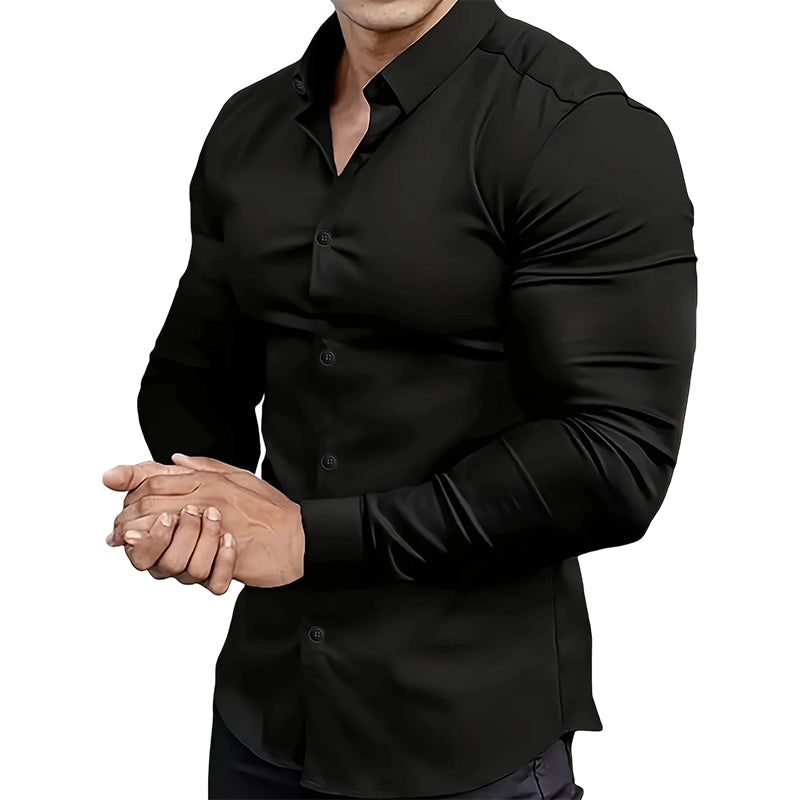 đ„LAST DAY SALE 50% OFFđ„Men's Solid Color Lapel Long Sleeve Button-Down Shirts