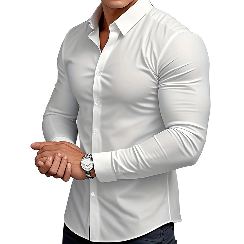 đ„LAST DAY SALE 50% OFFđ„Men's Solid Color Lapel Long Sleeve Button-Down Shirts
