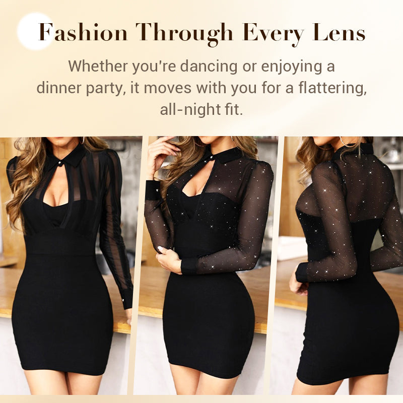 😍🌟Glitzerndes Kleid💓Sexy Mesh-Bodycon-Minikleid✨🌹