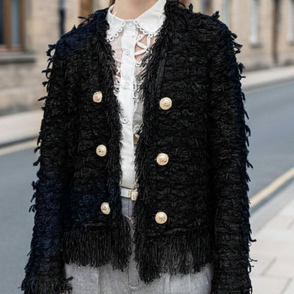 💗LETZTER TAG AKTION - 50% RABATT💗Herbstliche Eleganz: Damen Kurzjacke mit Quasten und Zierknöpfen für alle Anlässe 🍂