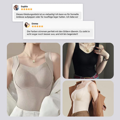 🌟Verdicktes, warmes Tanktop mit integrierter BH-Einlage