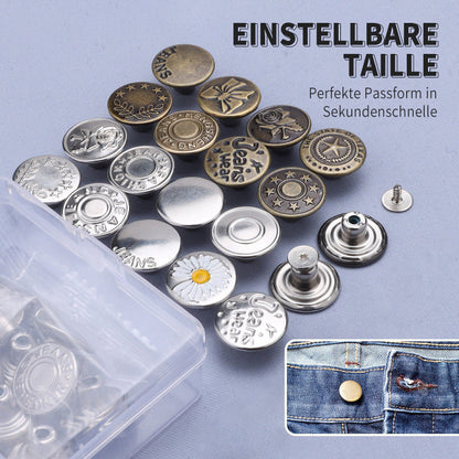 Abnehmbares Jeansknöpfe-Set ohne Nähen