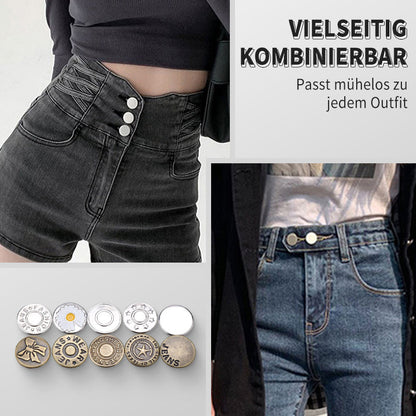 Abnehmbares Jeansknöpfe-Set ohne Nähen