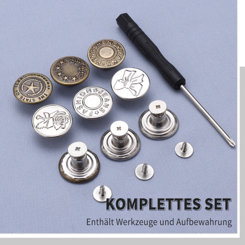 Abnehmbares Jeansknöpfe-Set ohne Nähen