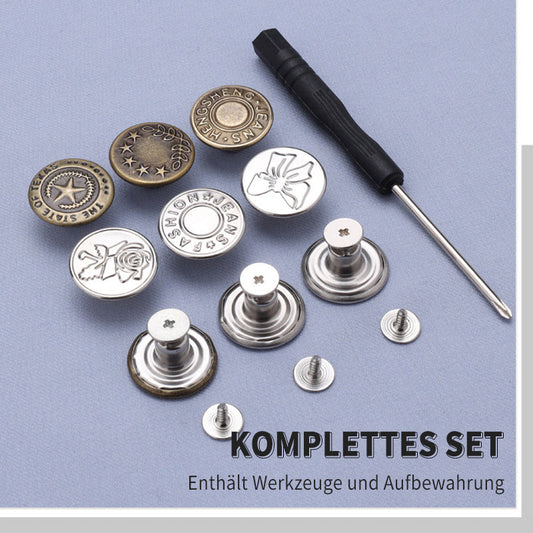 Abnehmbares Jeansknöpfe-Set ohne Nähen