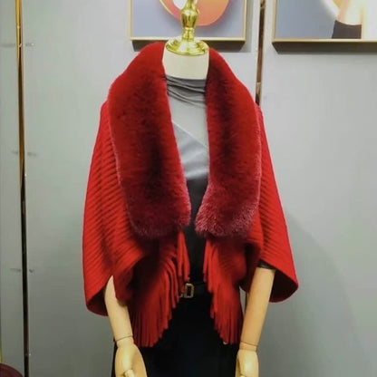 🎉Mode Pelzkragen Schal Mantel