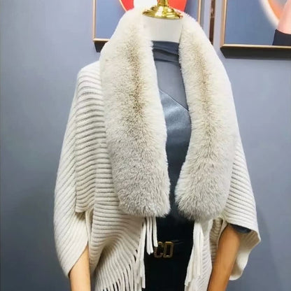 🎉Mode Pelzkragen Schal Mantel