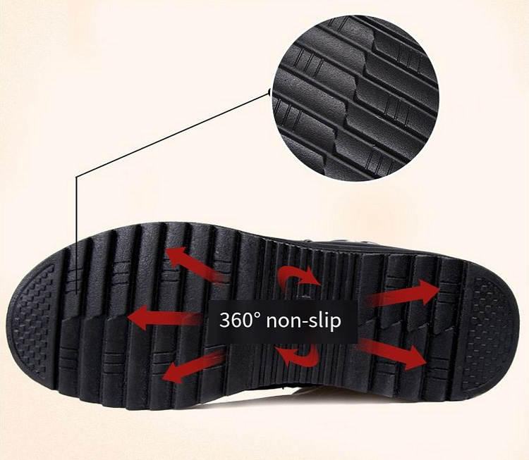 Orthopädische Damenstiefel aus echtem Leder und Wolle mit Metallschnalle💟