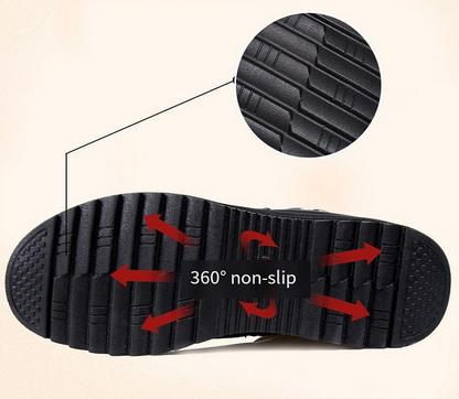 Orthopädische Damenstiefel aus echtem Leder und Wolle mit Metallschnalle💟