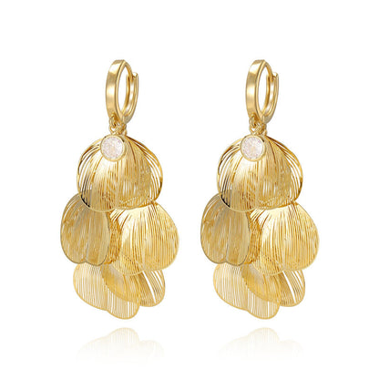 Creolen mit Blattdesign in Schichtoptik für Damen