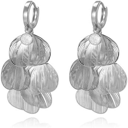 Creolen mit Blattdesign in Schichtoptik für Damen