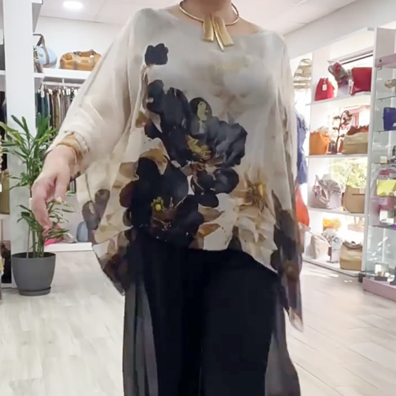 💖Damen-Casual-Oberteil mit Rundhalsausschnitt und Print