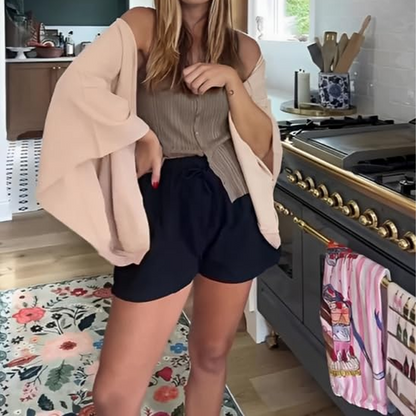 ✨Damen lockerer Cardigan mit 3/4-Ärmeln und offener Vorderseite