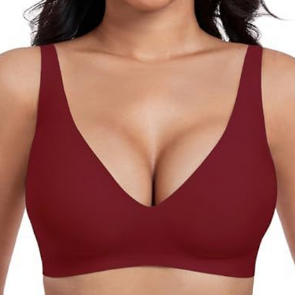 Nahtloser Push-up-BH mit tiefem V-Ausschnitt und ohne Bügel