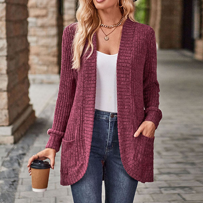 Vielseitige Damen-Strickjacke mit lockerer Passform