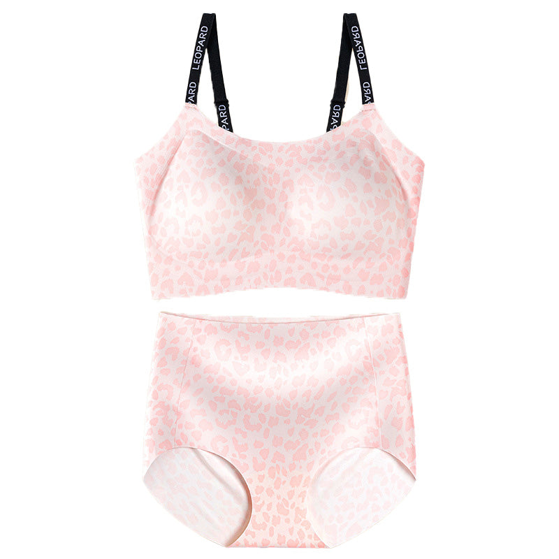 Nahtloses Unterwäsche-Set mit Leopardenmuster für Damen (BH & Slip)